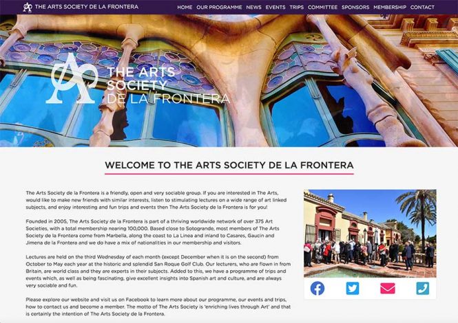 <h2>The Arts Society de la Frontera website</h2>
Redesign of the new (rebranded) The Arts Society de la Frontera website.</br></br>

theartssocietydelafrontera.com</br></br>

#websitedesign #responsivedesign