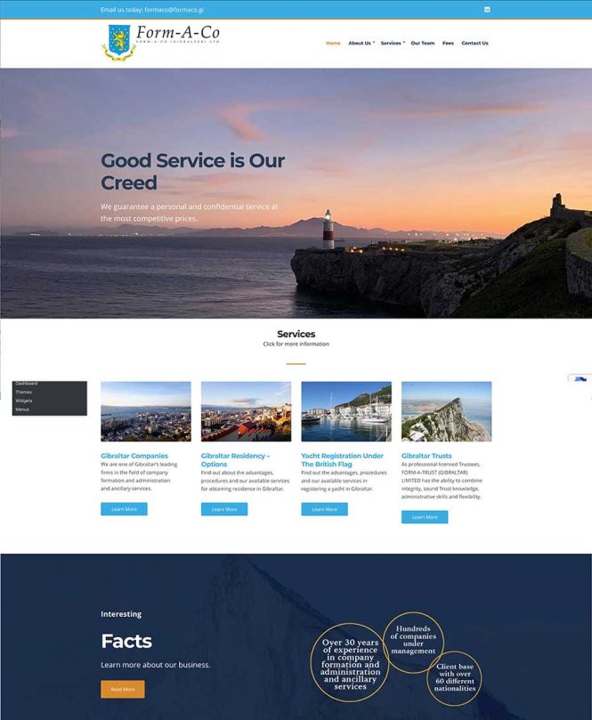<h2>Form-A-Co Gibraltar Website</h2>
The client needed a makeover of their existing website, which had first been produced many moons ago!</br></br>

The result is a clean, minimalistic design, which also includes vibrant imagery of Gibraltar (photography taken by Niche Creative Solutions).</br></br>

formacogibraltar.com</br></br>

#websitedesign #responsivedesign