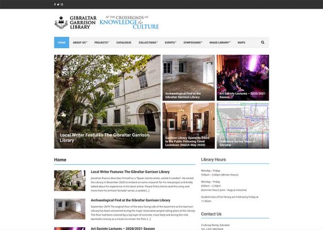 <h2>The Gibraltar Garrison Library website<h2>
Niche Creative Solutions has worked on various aspects of the GGL marketing, in particular exhibition design and website design.</br></br>
ggl.gi